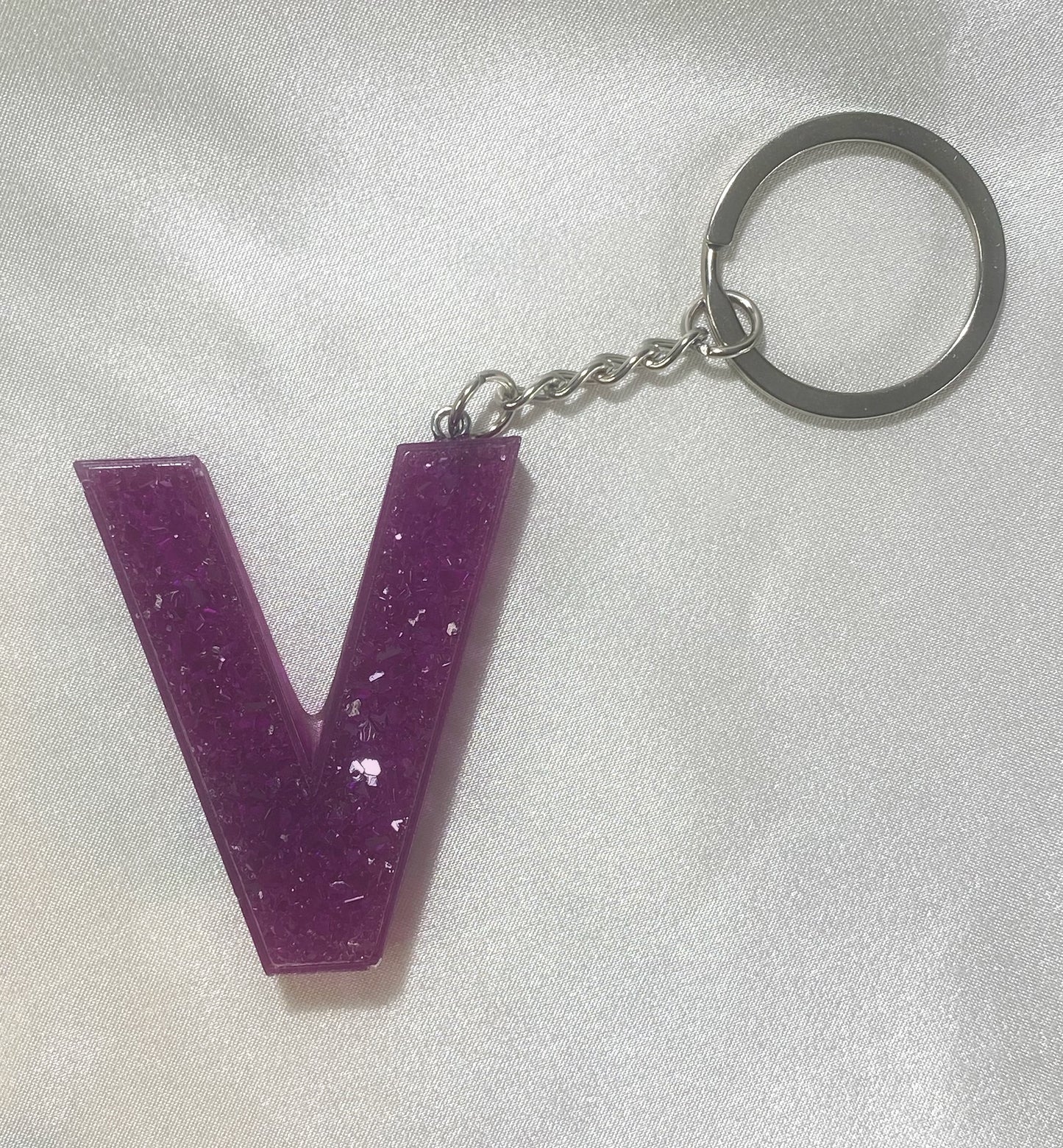 Letter V Keychain